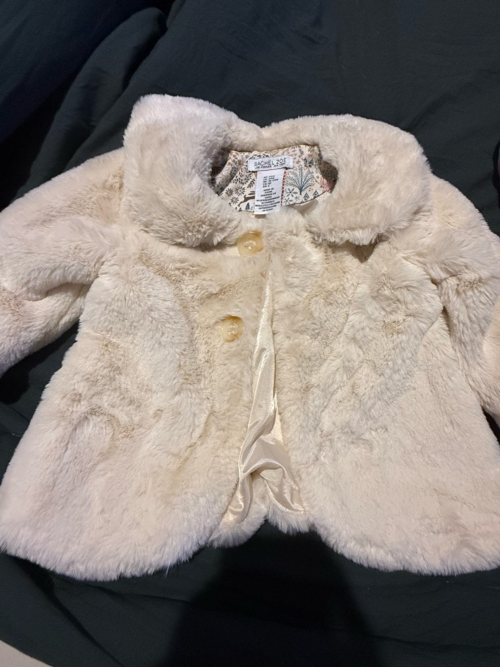 Rachel Zoe Baby Girls Ivory Faux Fur Coat Jacket 24M Toddler Luxe Winter